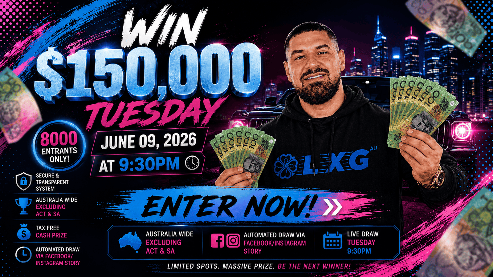 Mega Cash Giveaways $150,000 Tax Free Cash