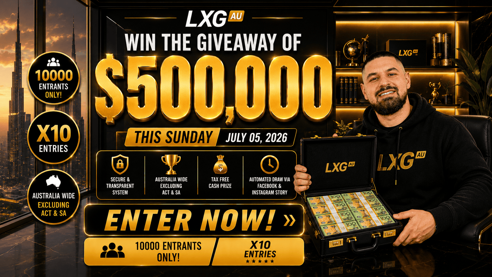 Mega Cash Giveaways $500,000 Tax Free Cash
